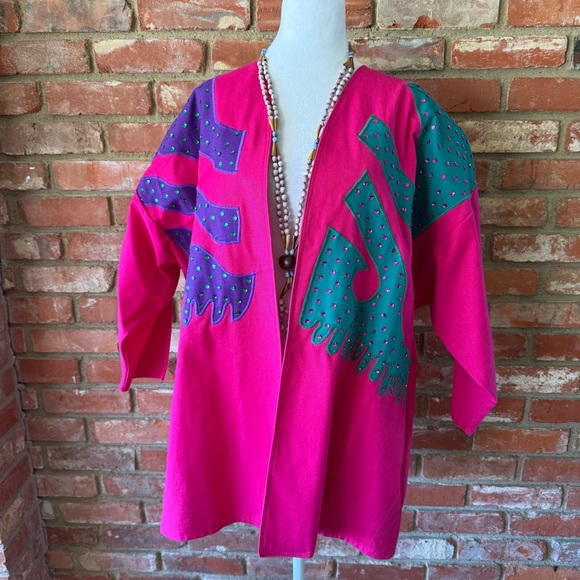 tipocano Jackets & Blazers - 80’s bold Pink cotton sequined retro Open Jacket